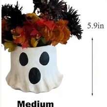 1 szt. Doniczka z motywem ducha na Halloween, straszny wazon z duchem, stojak ekspozycyjny do dekoracji wnętrz i na zewnątrz
