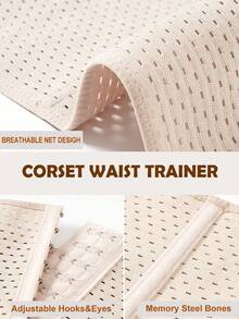 1pc Plus Size Women Waist Trainer, Tummy Control, Butt Lifter, Suitable For Fitness, Daily Wear, Wedding Dress, Casual Outfit - Beige-xXL - View 4
