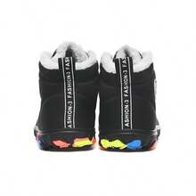 1 Pair Kids Lace-Up Warm Lined Minimalist Snow Boots, Suitable For Autumn/Winter Outdoor Activities