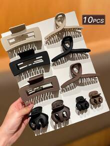 11 件优雅女士哑光发爪发夹发夹发夹发夹发夹发夹发夹，学校用品，学院秋冬花朵发饰，适合女士度假装扮 - 彩色 - 查看 17