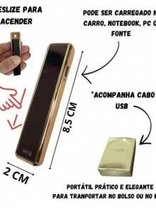 HYQ1312 Slim USB Electronic Rechargeable Lighter Battery Metal Lighter Portable Flameless Lighter Multipurpose Elegant - 彩色 - 查看 5