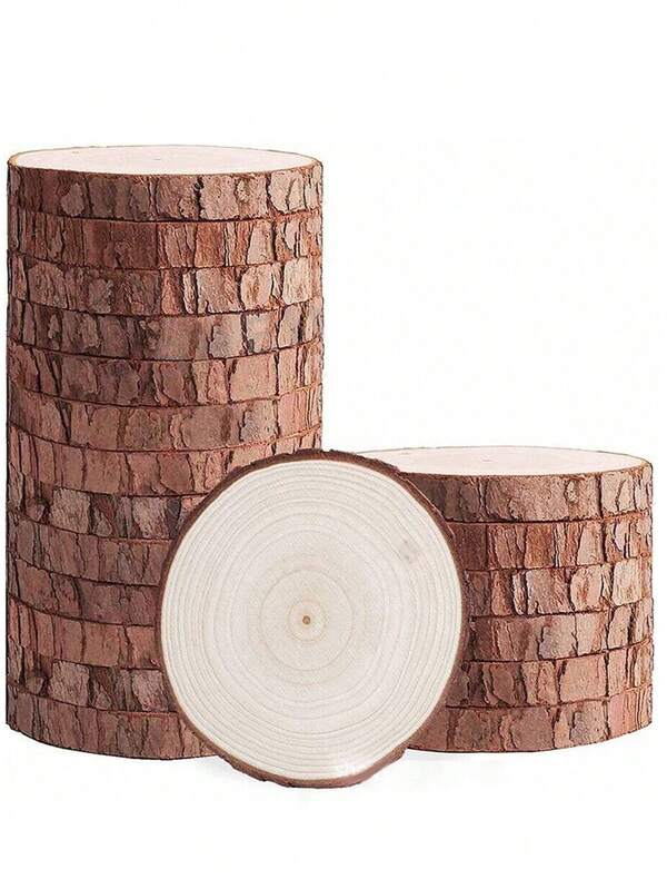 20 Pieces Of Round Wooden Discs 5-10 Cm Unfinished Wooden Circles Un-Drilled Wooden Circles Hole-Free For DIY Crafts Wooden Trays Wedding Centerpieces Christmas Decoration Tree Trays