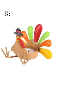 1 pièce Bougeoir en forme de dinde colorée, design debout et assis, pour la décoration de table à manger à la maison, décoration de maison pour les fêtes, mise en scène, Thanksgiving, décoration de fête de Noël