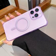 新款磨砂磁吸半透明全包防摔冰霜纹理手机壳，兼容三星、苹果等国际版，非国内版 - 綠色 - 查看 4