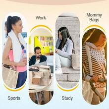 Canvas Tote Bag With Multi-Pocket For Women, Stylish & Spacious Messenger Bag - Durable, High-Capacity, Versatile With Comfortable Single Shoulder Strap And Organized Compartments - 黑色 - 查看 7