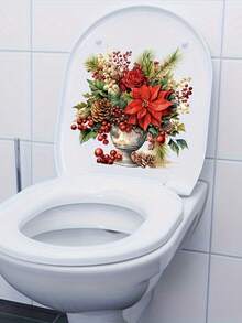 1 Set Christmas Flower Stickers, Toilet Tank Stickers, Refrigerator Stickers, Window Stickers, Bathroom Stickers, Aesthetic Home Decor, Room Decoration, Beautify Your Home Wall Decor Wall Stickers Wall Sticker Christmas Decorations Christmas Decoration Christmas Decorations Home