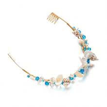 1pc Bohemian Beach Style Mermaid Bridal Headband, Multi-Functional Shell, Starfish, Conch, Faux Pearl Mermaid Princess Hair Accessory, Suitable For Weddings And Parties