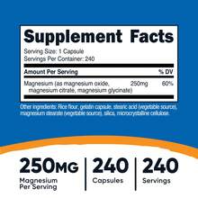 Nutricost Magnesium Complex 250mg, 240 Capsules - Magnesium Oxide, Citrate, And Glycinate - Gluten Free And Non-GMO | Mineral Supplement, High Absorption, Premium Quality, Non-GMO - Khác - Xem 2