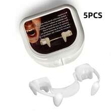 5pcs Retractable Scary Vampire Fangs Teeth For Halloween Party, Cosplay Costume, Suitable For Children And Adults