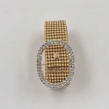 Damen Mode Strass verzierter dünner Taillengürtel, 9 Reihen voll mit Kristallen besetzter weicher Taillengürtel, stilvoller Metallhüftgürtel, vielseitig einsetzbar für Vintage-Röcke, Kleider