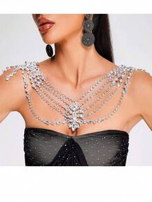 1 pieza Collar grande elegante para el cuello y los hombros, accesorio de hombro para vestido de novia/ vestido de hombros descubiertos para mujeres - decoración del hombro - Ver 7