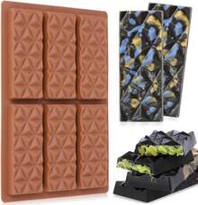 Chocolate Bar Molds Deep Silicone Break-Apart Chocolate Nonstick Protein And Energy Thick Candy Bar Wax Melt 1 Pack Shape