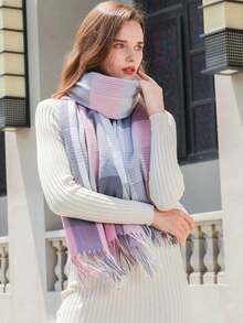 2025 New Autumn/Winter Cashmere Scarf For Women, Plaid Shawl Wrap, Versatile British Style, Thick & Warm, Birthday Gift