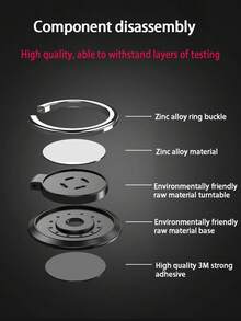 New 360° Rotatable Metal Foldable Phone Ring Holder & Stand, Securely Mounts Phone Anywhere - Multicolor - View 6