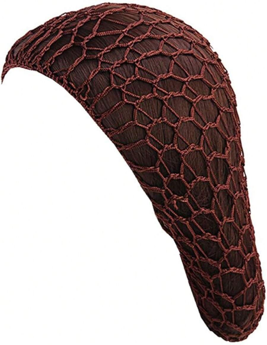 Women Soft Rayon Snood Hat Hair Net Crocheted Hair Net Mix Colorshalloween - Fw-12-咖啡 - 查看 1