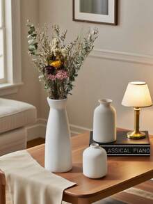 1 pièce/3 pièces Vase simple décoration de bureau, décoration de maison moderne bohème de style fermier. Vases de décoration avec herbe de la pampa et fleurs séchées. Décorations créatives pour étagères à livres, tables, étagères. Petits vases bohèmes avec fleurs de la pampa pour table à manger, salon, bureau, entrée, chambre à coucher