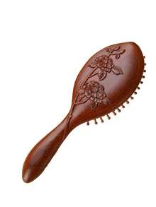1pc Natural Material Air Cushion Massage Hair Brush, Exquisitely Carved Phoenix, Koi, Orchid, Peony Pattern, Soft Air Cushion Design, Comfortable Scalp Massage, Women Hair Brush, Home Use, Gift - Nhiều màu - Xem 11