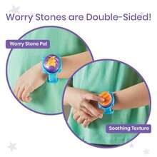 Pulsera Sensorial hand2mind Worry Stone Pals​Piedras de Preocupación para la Ansiedad, Juguetes Antiestrés, Piedra de Palma, Suministros para Calmar, Juguetes para Aliviar el Estrés, Pulseras de Humor para Niños, Actividades de Terapia de Juego - 1 - Ver 1