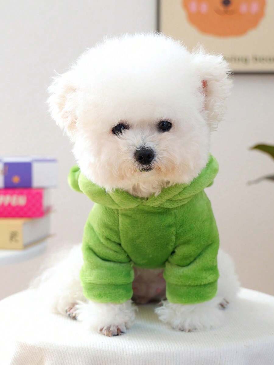 1件寵物衣服,可愛青蛙設計,適合小型犬和貓,保暖舒適,非常適合秋冬派對、萬聖節和其他場合 - 彩色 - 查看 1
