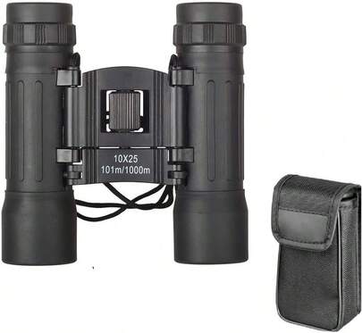 COSHANO Prismaticos pequeños Binoculares Mini Zoom 10x25 Vision. 100m/1000m Compactos de Bolsillo Ligeros para Viajes, Caza, Deporte