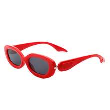 Oval Narrow Round Chic Sunglasses Retro Fashion Eyewear Perfect For Travel, Driving, Daily Wear, Vacation Outfits, Resort Looks, Business Casual Wardrobe Essentials And Unisex Accessories - 紅色 - 查看 4
