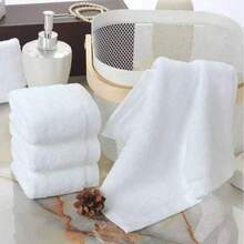 4pcs Solid Fabric Hand Towel, Used For Daily Cleaning, 25 * 25cm/9.84in * 9.84in Pure White Small Face Towel, Multifunctional Household Towel - White - View 6