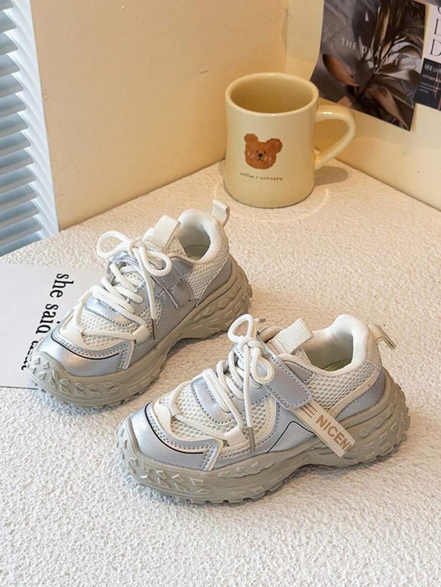 1 Pair 2025 Autumn New Soft Sole Non-Slip Wear-Resistant Breathable Mesh Casual Shoes For Kids