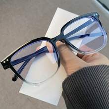 1 Pair Blue Transparent Lens Glasses, Suitable For Men And Women, Fashionable Design, Simple Style, Durable Frame - G3 - View 6