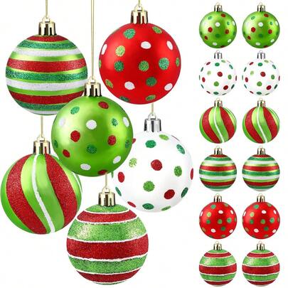 12pcs Christmas Balls Ornament 2.4 Inch Glittering Hanging Xmas Balls For Tree Decoration Swirl Colorful Balls Plastic Christmas Baubles For Home Indoor Holiday Party Decor