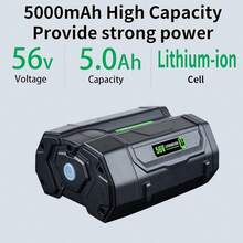 Upgraded 5.0Ah 56V Replacement For EGO 56V Battery BA2800 BA2800T BA4200 Compatible With EGO 56V 5.0 Ah Lithium Battery CS1604 CS1804 CS1403 HT2400 LB6504 Power Tools, Outdoor Power Equipment, Cordless Tool Battery, Durable Construction, Ergonomic Battery, Longlasting Battery, Lithiumion Technology, Tool Battery Pack, Landscapers, Home Improvement - 黑色 - 查看 7