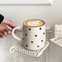 Love Ceramic Mug, Cute Little Love Ceramic Mug Coffee Cup Drinking Cup, Suitable For Home Drinking, Afternoon Tea Drinking, Office Drinking, Coffee Shop Latte Art, Souvenir, Valentine's Day Holiday Gift, Birthday Gift - 2 件裝,小號和大號 - 查看 7