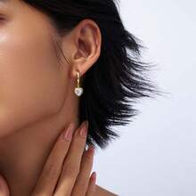 1 Pair Moissanite Earrings, 18K Gold Plated 925 Sterling Silver Square Cut 5.5x5.5mm Moissanite Hoop Earrings, Elegant & Fashionable, Suitable For Birthday, Mother's Day, Graduation, Christmas, Wedding Anniversary, Daily Wear, Comes With GRA Certificate, Passes Diamond Tester