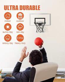 'XXXYYY Red de Baloncesto de Repuesto 8 Bucles [2 Paquetes], Color Vibrante, para Paredes de Puertas/Comedores Interiores Aro de 8''-10.25''' PLQ1 - Negro - - Ver 4