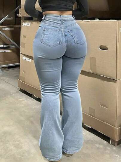 Quần jeans ống loe cỡ lớn, thanh lịch, thời trang, trang trọng, trang phục ngoài trời, quần jeans nữ cỡ lớn, quần jeans dáng đầy đặn, quần jeans nữ, quần jeans rộng, quần dài, quần cargo, quần jeans cỡ lớn, Halloween, Năm mới, phong cách đồng quê thường ngày