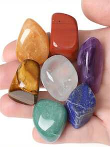 7pcs Chakra Stones Set - Natural Rough Gemstones For Aquariums, Home & Garden Decor - Multicolor - View 8