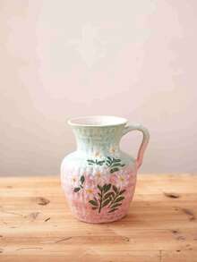 1pc Vintage Distressed Hammered Ceramic Vase Decor, Hammered Texture With Gradient Glaze Suitable For Dried Flowers, Fresh Flowers, Hydroponics, Fits Living Room TV Stand, Study Bookshelf, Bedroom Nightstand, Office Desk, Fireplace Mantel, Great Gift For Valentine's Day, Easter, Birthday, Wedding, Combines Retro Charm And Practical Function