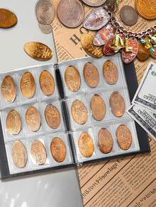 240 Pockets Coin Album - Coin Collecting Book With 10 Pages, 30x30 Mm Grid Holder For Pounds Pence Cents Dollars Nickel - Multicolor - View 2