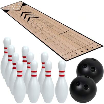 Set, Indoor & Outdoor Home Set, Alley Set With Lane, Pins & Ball Set, Full Alley Set For Family & Friends