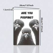 1 pieza de póster de lienzo impreso con diseño divertido de paloma para baño, decoración de pared humorística, para usar en sala de estar, dormitorio, oficina, baño, decoración del hogar, con o sin marco, decoración navideña