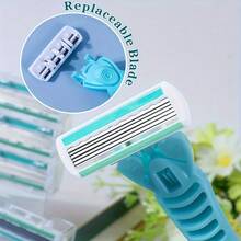 Women's Shaver Smooth And Comfortable Shaving Experience - Stainless Steel Razor With 6-Layer Blades And Non-Slip Handle, Includes Replacement Blades Men's Travel - Green - View 3