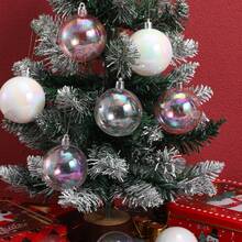 Bolas decorativas transparentes, bolas de colores transparentes, decoraciones de plástico electrochapado arcoíris, bolas de Navidad con anillos colgantes, adecuadas para cumpleaños, decoraciones de árboles de Navidad. Adecuadas para Navidad, fiestas, decoración del hogar, decoración de patios exteriores, oficina, decoración de hoteles