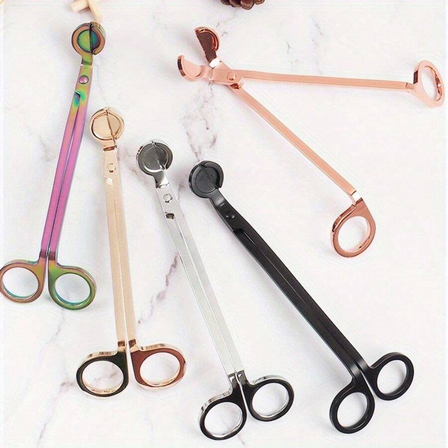 18cm Candle Wick Trimmer Stainless Steel Candle Scissors Trim Wick Cutter Round Head Candle Core Shears Handmade Tools - Multicolor - View 1