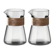 Jarra de cafetera de vidrio de 17oz/500ml, taza de vaso de chupito de café expreso de alto borosilicato con capa de madera resistente al calor, accesorios de café B7TH - 1 pieza transparente - Ver 7