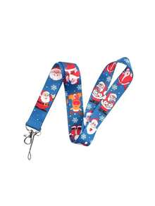 1Pc Cute Cartoon Christmas Series Of Santa Claus, Gifts, Sleigh, Gift Pattern Elements Hanger Strings, Suitable For Mobile Phone Strings, Card Covers, Work Certificates, Identification Cards, Access Cards, Transportation Cards, Keychains, Camera Hangers, Offices, Schools, Families, Homes, Suitable For Giving As Gifts To Friends, Family Members, Colleagues, Children, Parents, Couples, Festival Gifts, Birthday Gifts, Christmas Gifts