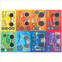 8/16Sheets Engineering Monster Truck Puzzle Stickers Funny Assemble Jigsaw Party Games Interactive Puzzle Decoration Laptop Phone - Multicolor - View 3