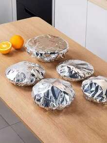 50pcs/10pcs Reusable Aluminum Foil Food Wrap - Heat Resistant Tape, Tabletop Insulation Cover, Aluminum Foil Lid, Kitchen Food Preservation Insulation Film, Suitable For Bowls & Dishes - Insulation, Preservation, Anti-Insect & Dust, Food Warmer Equipment, Kitchen Storage Preservation, Holiday & Daily Use - Multicolor - View 11