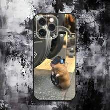 Funda de Teléfono de Hámster de Gimnasio Linda Compatible con  16,15,14,13,12,11,Pro,Max,Plus,X,XS,SE,E,Mini, Funda Negra de Silicona Suave, Compatible con Funda de  17, Funda de  17 Pro, Funda de  17 Pro Max - z5 - Ver 5