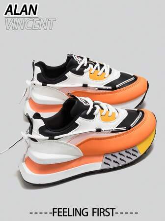 Alan Vincent [厚底鞋系列] 女士彩色鞋 2025 新款厚底运动鞋时尚增高鞋休闲运动鞋女士鞋运动鞋舒适轻便外观可爱 Y2K 风格