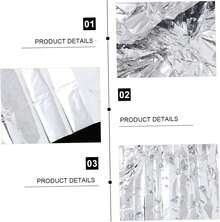 OHPHCALL Impermeable Engrosado 1 Pc Impermeable Poncho De Lluvia Desechable Poncho Para Acampar Hombres y Mujeres Pe Película De Aluminio Aislamiento Cubierta De Lluvia Impermeable Plateado - 1 - Ver 4