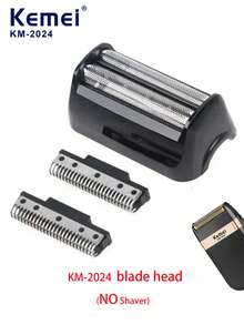 Kemei Afeitadora eléctrica portátil para hombres KM-2024, recortadora de barba profesional, afeitadora eléctrica recíproca recargable por USB, cortapelo, regalo para novio y padre (1 pieza) - Negro - Ver 10